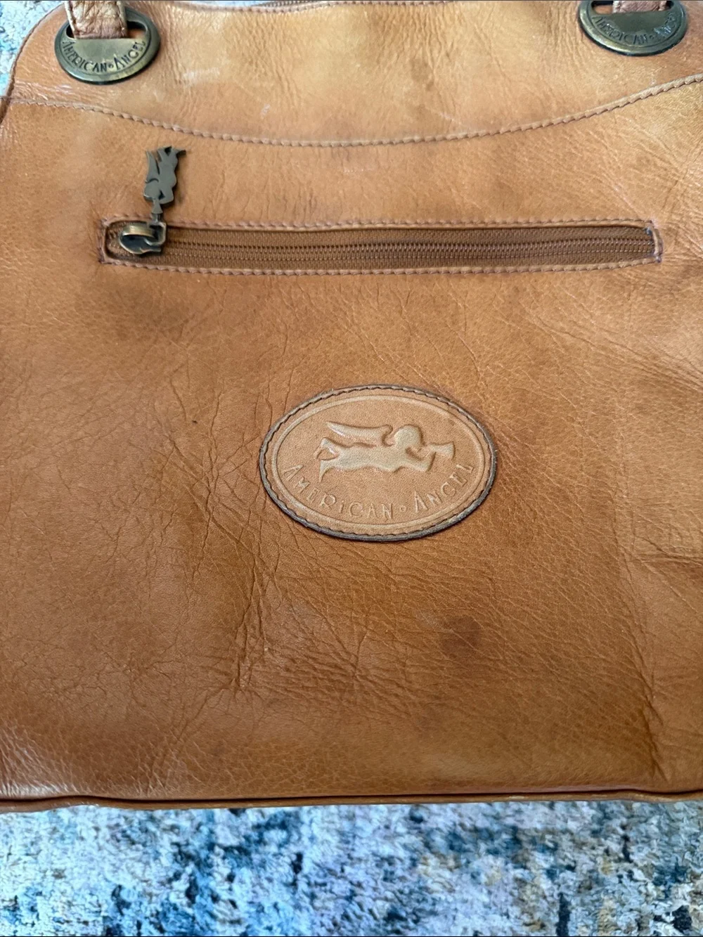 Vintage American Angel Shoulder Bag Tan Leather